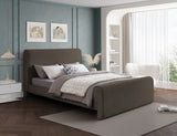 Stylus Boucle Fabric Bed – Modern Curved Headboard Design for Cozy Contemporary Bedrooms