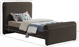 Stylus Boucle Fabric Bed – Modern Curved Headboard Design for Cozy Contemporary Bedrooms