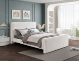 Stylus Boucle Fabric Bed – Modern Curved Headboard Design for Cozy Contemporary Bedrooms