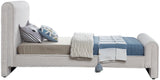 Stylus Boucle Fabric Bed – Modern Curved Headboard Design for Cozy Contemporary Bedrooms