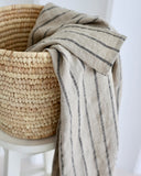 Linen beach towel in Subtle lines