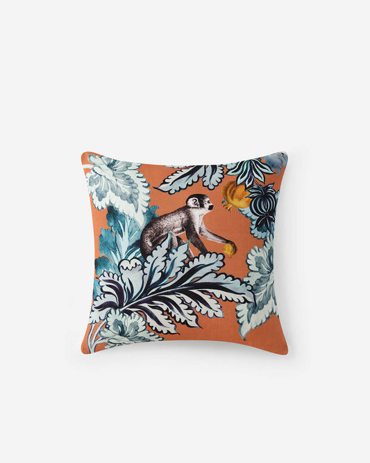 Damask Monkey Throw Pillow