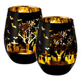 Crystal Halloween Stemless Wine Glass - Set of 2
