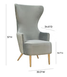 Julia Performance Velvet Wingback Accent Chair by Inspire Me! Home Decor