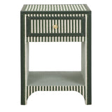 Kora 18" Cotton Jute 1-Drawer Contract-Grade Nightstand