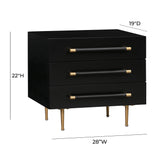 Trident 28" 3-Drawer Nightstand