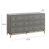 Pesce 57" Faux Shagreen 6-Drawer Dresser
