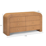 Hump 62" Arched 6-Drawer Dresser