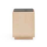 Martha 25" Taupe Mirrored Nightstand With Drawer