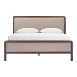 Hella Contract-Grade Velvet and Ash Wood Bed