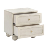 Grappa 22" Wood & Raffia Wavy 2-Drawer Nightstand