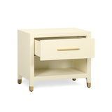 Dani 25" Cream Faux Shagreen Nightstand with Drawer