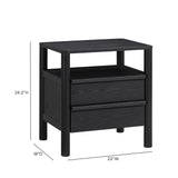 Tyra 22" Ash 2-Drawer Nightstand