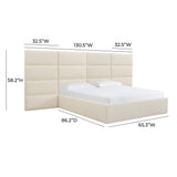 Eliana Cream Performance Boucle Headboard Wings