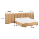 Palani Performance Velvet Bed with Wings