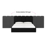Palani Performance Velvet Bed with Wings