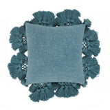 Stone 21" Washed Cotton Tasseled Square Throw Pillow Cover