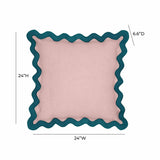Scalloped Edge 24" Square Throw Pillow Cover