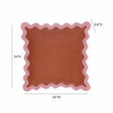 Scalloped Edge 24" Square Throw Pillow Cover