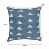 Indigo Triangles 20" Cotton Square Throw Pillow Cover