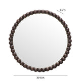 Baria 30" Wooden Round Wall Mirror