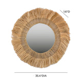 Karissa 35" Natural Abaca Wall Mirror