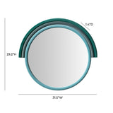 Lally 31.5"X29" Velvet Round Wall Mirror