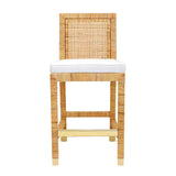 Amara Woven Rattan Performance Fabric Stool