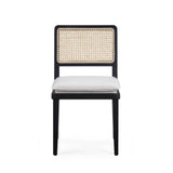 Tassina Cream Upcycled Performance Linen Dining Chair