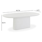 Nara 84" Pure White Indoor/Outdoor Concrete Dining Table