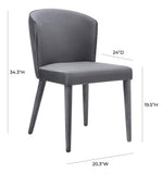 Metropolitan Velvet Dining Chair
