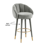 Myla Performance Velvet Swivel Stool