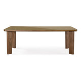 Oani 83" Walnut and Glass Rectangular Dining Table