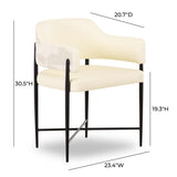 Sezanne Cream 2-Tone Performance Vegan Leather and Jacquard Dining Chair