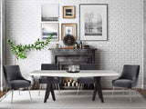 Beatrix Grey Performance Velvet Dining Chair - Silver Legs