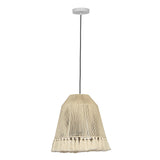 Helen White Cotton Tasseled Pendant Lamp
