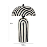 Maiori Striped Papier Mache Table Lamp
