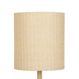 Lamia Natural Burl and Raffia Contract-Grade Table Lamp