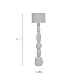 Pebble Cream Papier Mache Floor Lamp