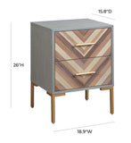 Quinn 19" Grey 2-Drawer Side Table