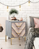 Quinn 19" Grey 2-Drawer Side Table