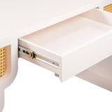 Suzie 62" Rattan Executive Desk With Drawer