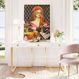 Janie 52" Lacquer 3-Drawer Desk