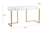 Janie 52" Lacquer 3-Drawer Desk