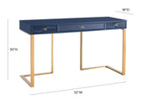 Janie 52" Lacquer 3-Drawer Desk