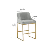Lisa Pleated Performance Velvet Counter Stool by Inspire Me! Home Decor