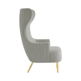Julia Performance Velvet Channel Tufted Wingback Accent Chair by Inspire Me! Home Decor