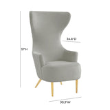 Julia Performance Velvet Channel Tufted Wingback Accent Chair by Inspire Me! Home Decor