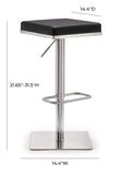 Bari Performance Vegan Leather Adjustable Stool