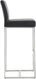 Denmark Performance Vegan Leather Stool with Silver Base - Set of 2